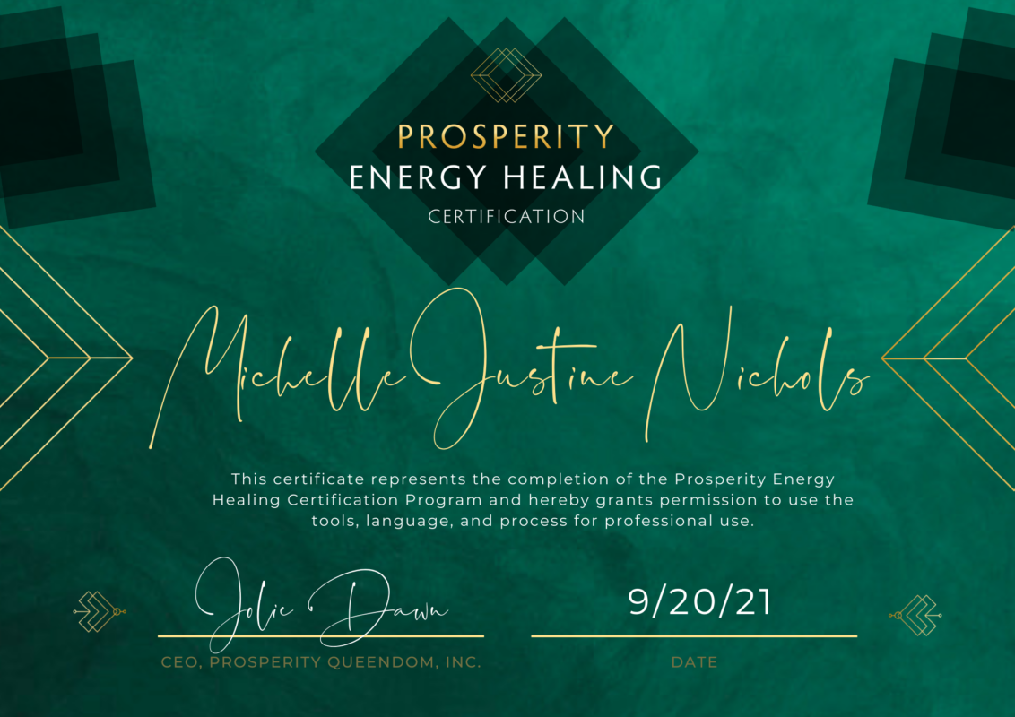 Prosperity Energy Healing Certificate